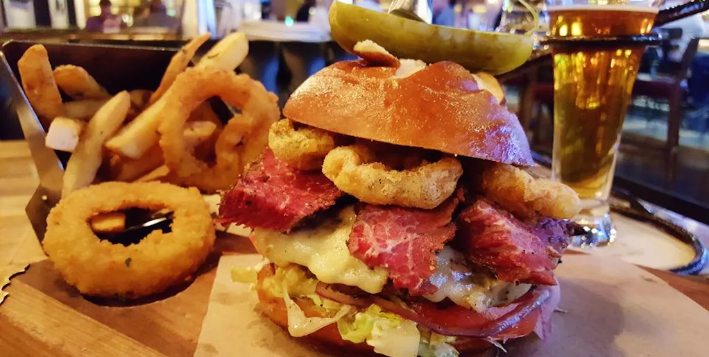 817 sports bar loaded burger