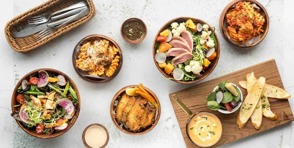 light cafe lunch spread