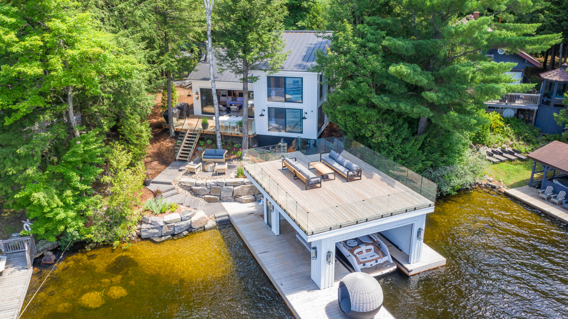 An inside look at a 3.29 million cottage with a boat house on Acton