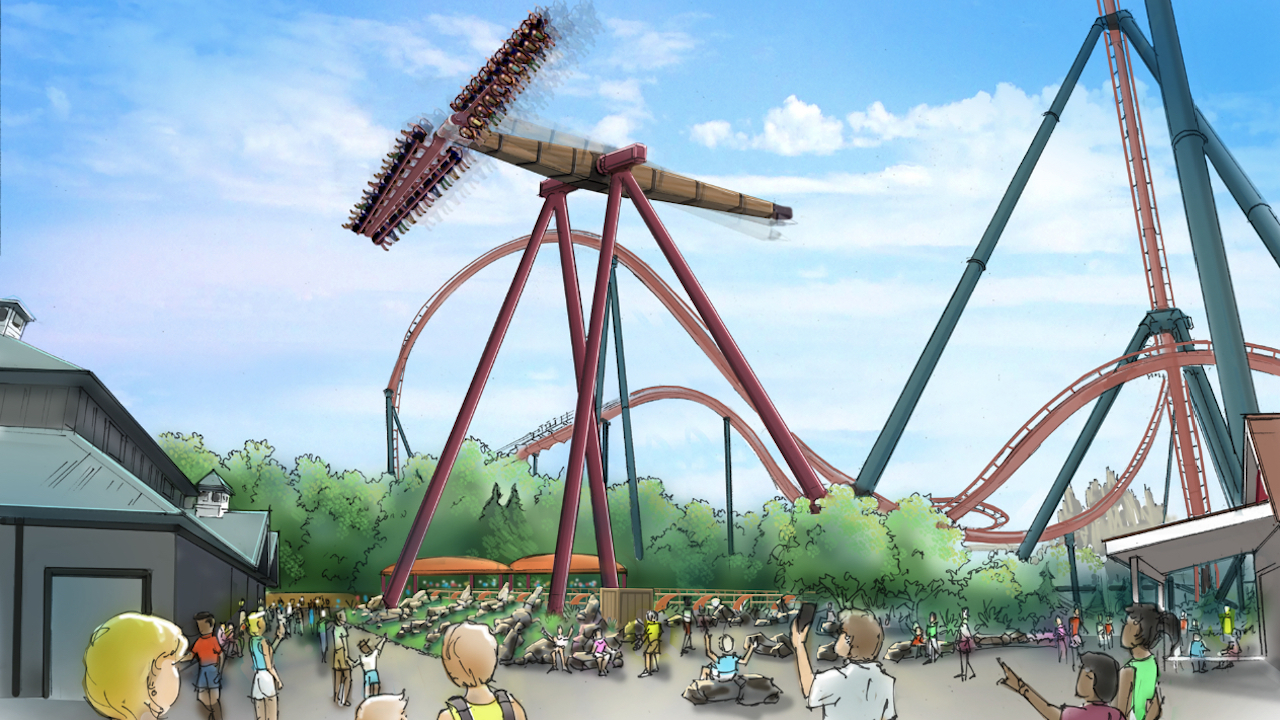 rendering of canada's wonderland tundra twister ride