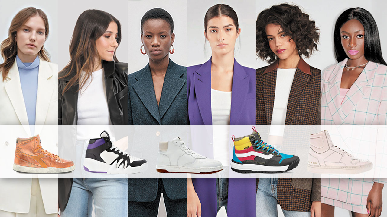 Image of six blazers and five high tops from Toronto shops