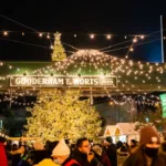 Christmas market winter village