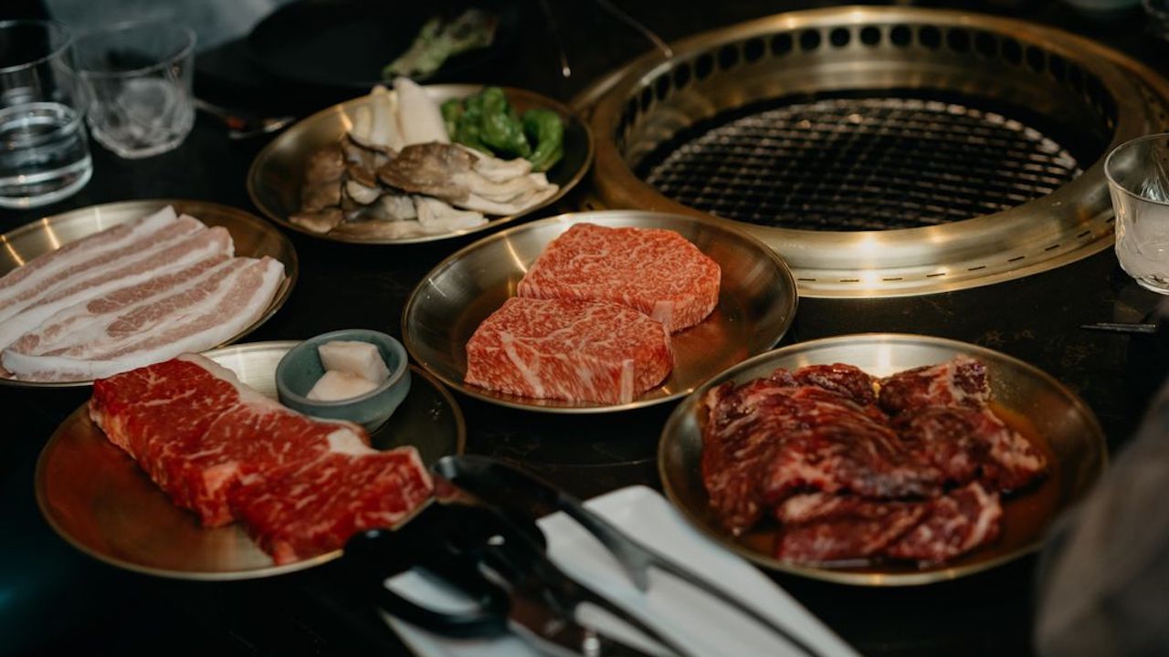 Meats waiting to be grilled at Takja BBQ.