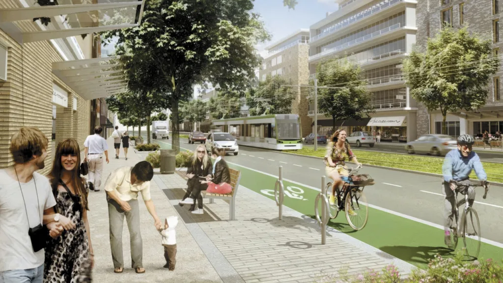 Rendering of proposed Eglinton street improvements