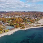 The Beach neighbourhood, aerial view, Toronto