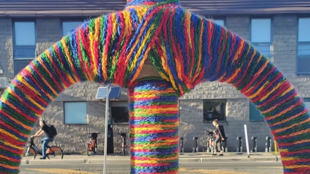 yarn bombing in Toronto