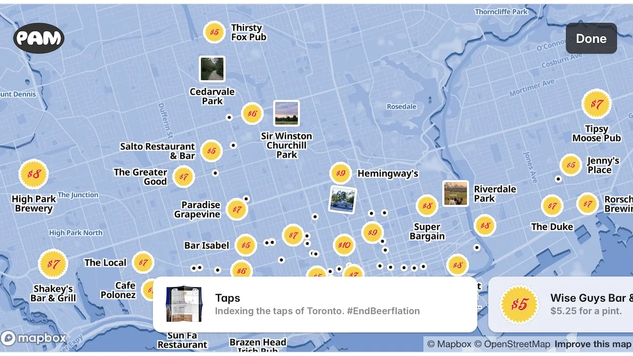 Beer map Toronto