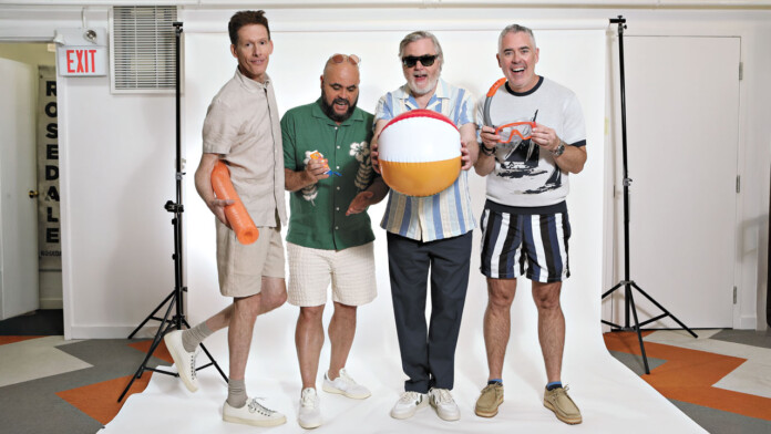 Barenaked Ladies modelling beachwear