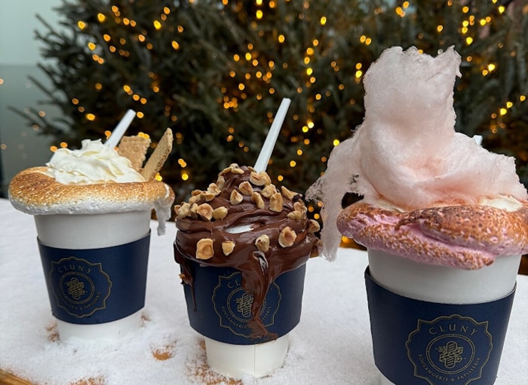 Cluny S mores Nutella Strawberry L to R hot chocolates min