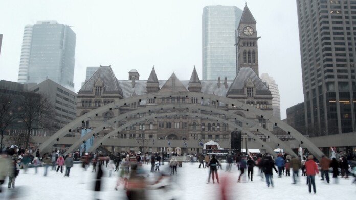 city hall skating rink in Toronto