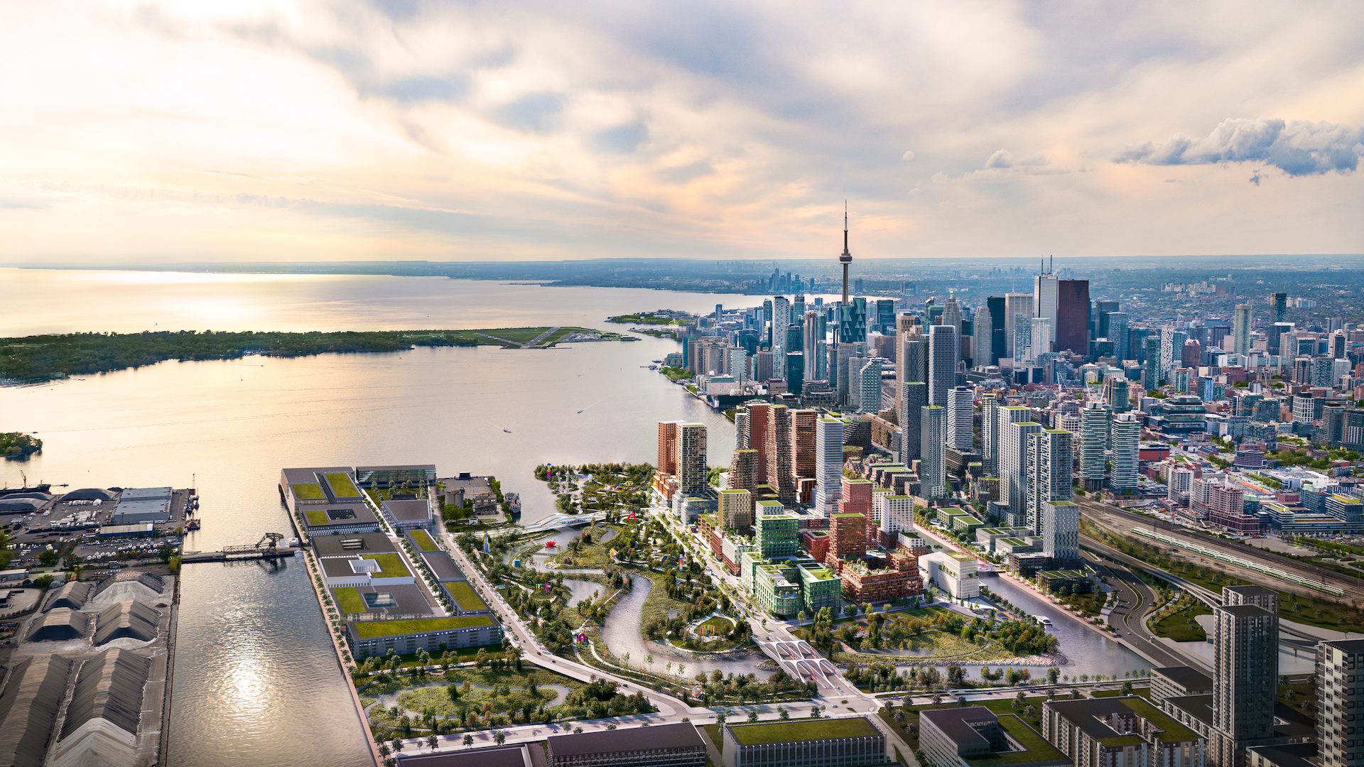 Rendering of Ookwemin Minising island and Art Trail by Norm Li AG+I Courtesy Waterfront Toronto