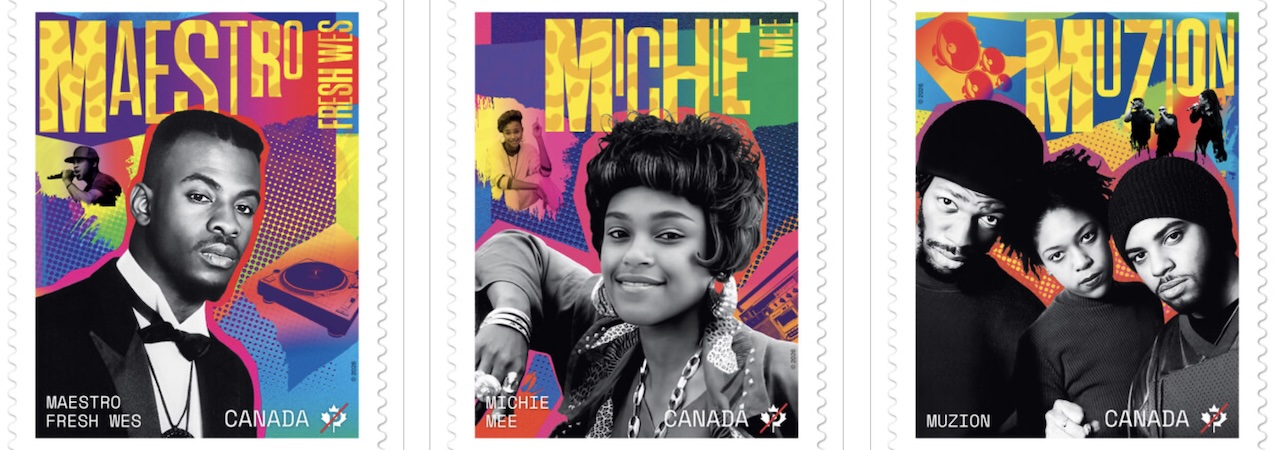 a stamp set honouring Canadian hip hip icons