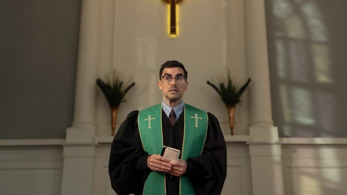 Dan Levy as Nicky in Episode 103 of BIG MISTAKES. Cr. Spencer Pazer/Netflix © 2025