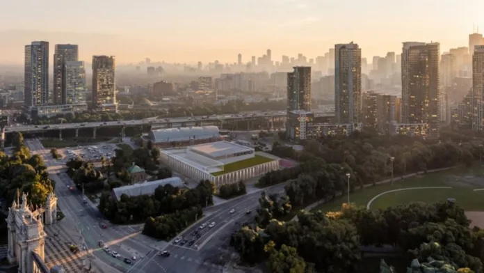 Rendering of Toronto Tempo performance centre at Exhibition Place